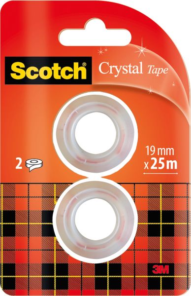 SCOTCH Crystal Tape 19mmx7,5m 6-1975R2 kristallklar 2 Rollen