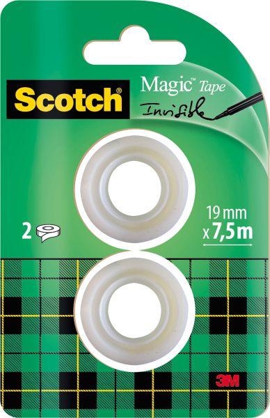 SCOTCH Magic Tape 810 19mmx7,5m 8-1975R2 transparent 2 Rollen