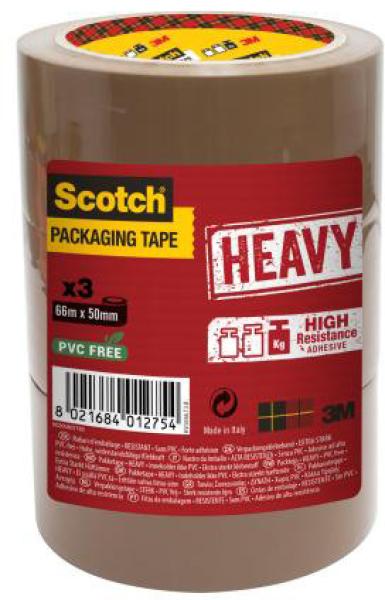 SCOTCH Verpackungsband 50mmx66m HV.5066.T3.B. braun 3 Rollen