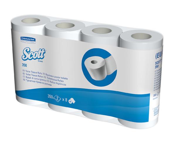 SCOTT Toilettenpapier weiss 18519 350 Blatt, 2-lagig 8 Stück