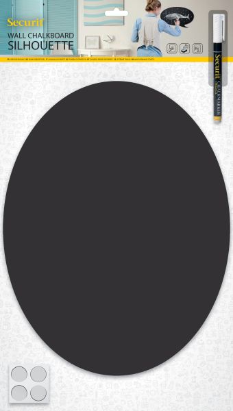 SECURIT Kreidetafel OVAL FB-OVAL schwarz 29.8x37.7x0.3cm