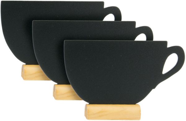 SECURIT Tischkreidetafel CUP-3 FBT-CUP-3 schwarz, 3 Stück 9x13.5x2cm