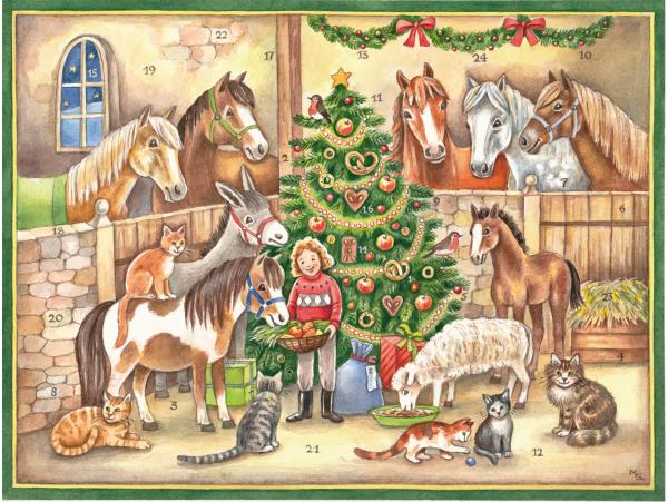 SELLMER Adventskalender 26.5x 35.5cm 70157 im Stall