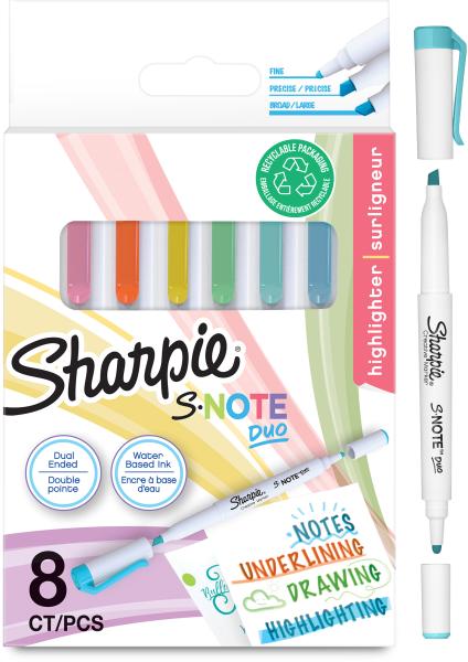 SHARPIE Textmarker S-Note DUO 2182116 8 Stück