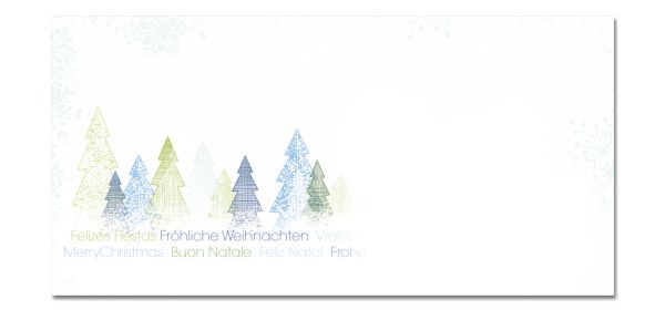 SIGEL Weihnachts-Umschlag Trees DU090 DIN lang (110x220 mm) 25 Stück