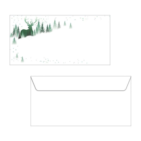 SIGEL Weihnachts-Couvert 11x22cm DU284 90g,Christmas Forest 25 Stück