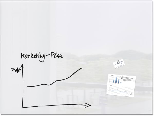 SIGEL Glas-Magnetboard GL211 weiss 1200x900x15mm
