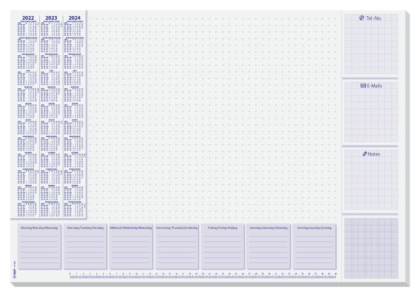 SIGEL Schreibunt. Lilac 3J.59.5x41cm HO355 weiss, D/E/NL, MO-SO 30Bl.