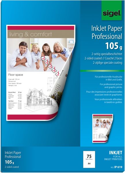 SIGEL InkJet-Papier A4 IP619 105g,matt, weiss 75 Blatt