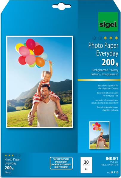 SIGEL InkJet Photo Paper Everyday A4 IP710 200g glossy 20 Blatt