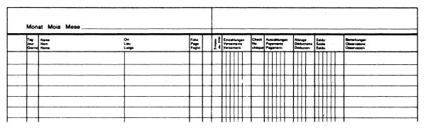 SIMPLEX Postcheckbuch D/F/I A5 18010 gün 40 Blatt