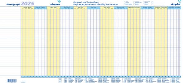 SIMPLEX Planograph 2024 40365.25 645x297mm. 10 Stück