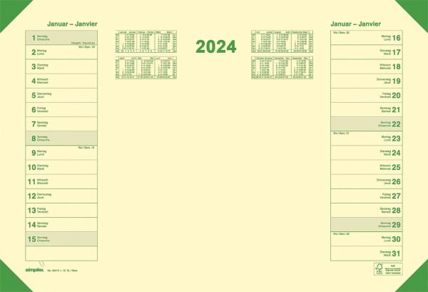 SIMPLEX Schreibunterlage 2024 40410.24 477x325mm,hellgelb,12 Monate