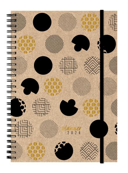 SIMPLEX Agenda Harmony 2024 40608.24 148x210mm, 1W/2S, Kraft Dots