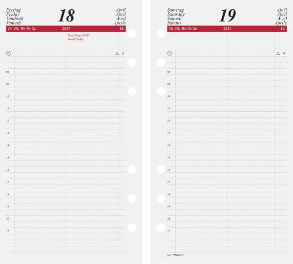 SIMPLEX Tageskalender Timing 2 2024 66900004.24 93x172mm,1T/1S