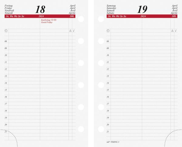 SIMPLEX Tageskalender Timing 3 2024 67900004.24 76x127mm,1T/1S