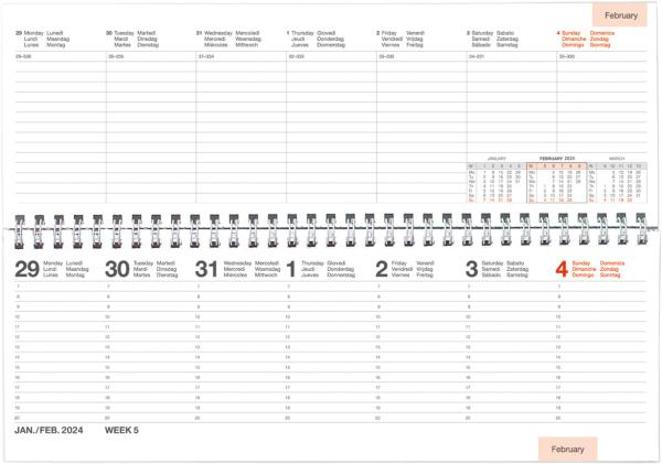 SIMPLEX Agenda Septant Linea 2024 83582B5.24 307x105mm,blau