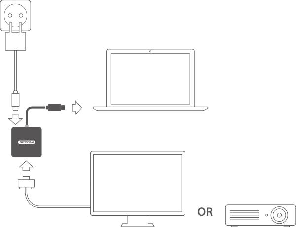 SITECOM USB-C to HDMI Adapter CN-375 USB-C PD