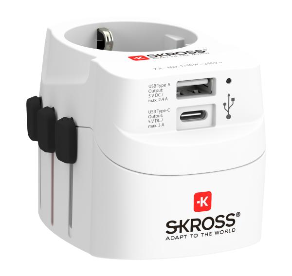 Skross world travel adapter 1.302462 pro light usb (ac) - Skross-1302462-7640166323648