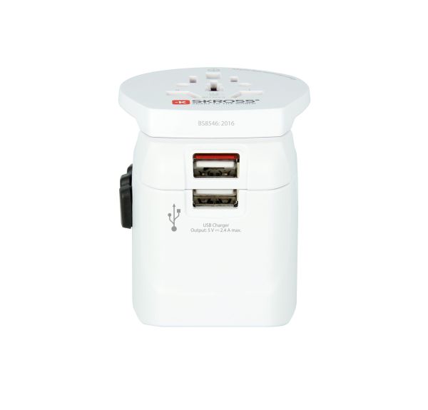 SKROSS World Travel Adapter 1.302470 PRO Light USB 2xA World