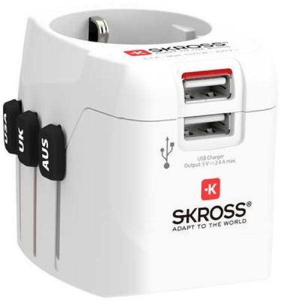 Skross world travel adapter 1.302470 pro light usb 2xa world - Skross-1302470-7640166323594