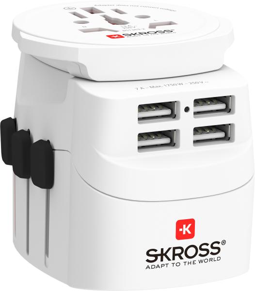 SKROSS World Travel Adapter 1.302471 PRO Light USB 4xA World