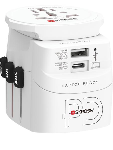 SKROSS World Travel Adapter 1.302474 PRO Light USB AC45PD World