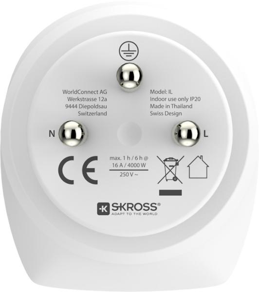 Skross country travel adapter combo 1.500216e world/eu to israel - Skross-1.500216e-7640166320166-03.jpg