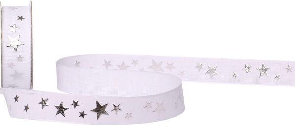 SPYK Band Cubino Étoiles 1031.1654 16mmx3m Weiss-Silber