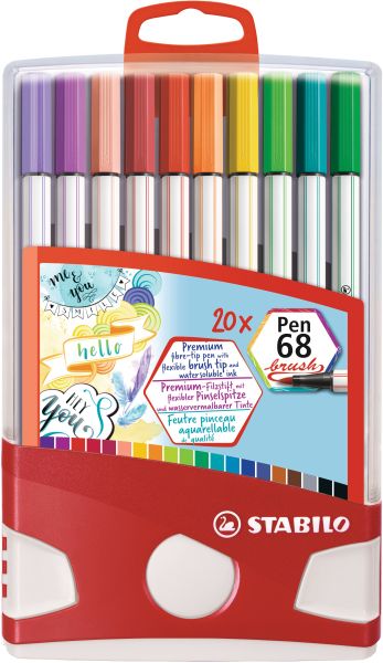 STABILO Fasermaler Pen 68 Brush 105682220 ass. 20 Stück