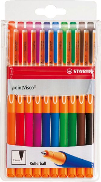 STABILO pointVisco Gelschreiber 0.5mm 1099/10 10 Farben ass.