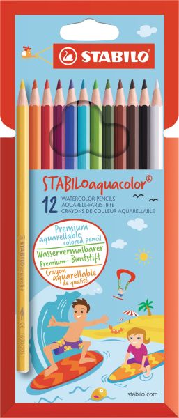 STABILO aquacolor Farb. Kids Design 16126 Etui, Farben ass. 12 Stück