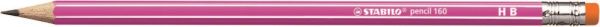 STABILO Bleistift 160 mit Gummi HB 2160/01HB pink