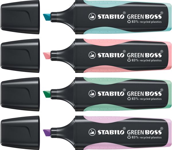 STABILO Textmarker GREEN BOSS 2-5mm 6070/4-2 pastell 4 Stück