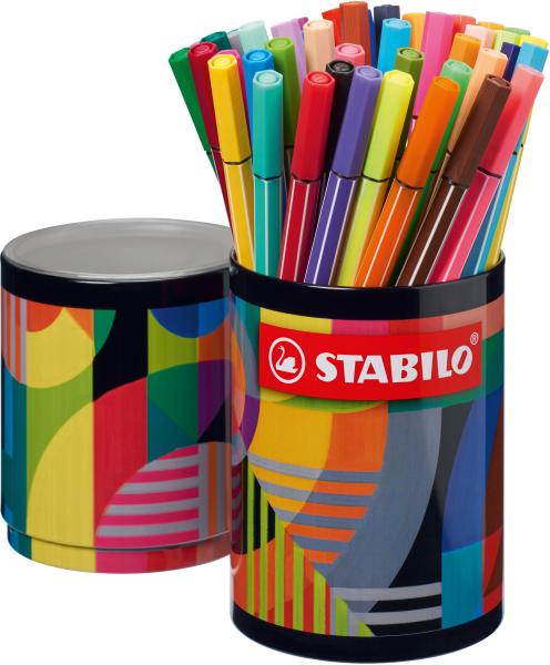 STABILO Fasermaler Pen 68 Arty 1mm 68/45-2-20 Metalletui,rund 45 Stück