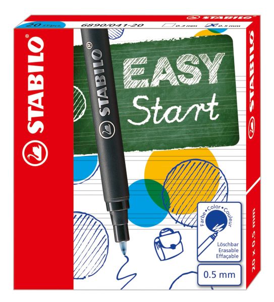 STABILO Tintenpatronen Easy 0,5 mm 6890/041-20 blau 20 Stück