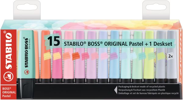 STABILO BOSS Pastell 2-5mm 7015-02-5 Tischset 15 Stück