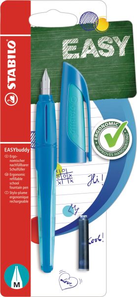 STABILO Füllhalter EASYbuddy M B-51558-5 blau, hellblau