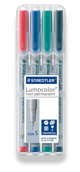 STAEDTLER Lumocolor non-perm. S 311 WP4 4 Farben ass.