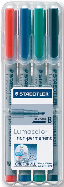 STAEDTLER Lumocolor non-perm. B 312 WP4 4 Farben ass.