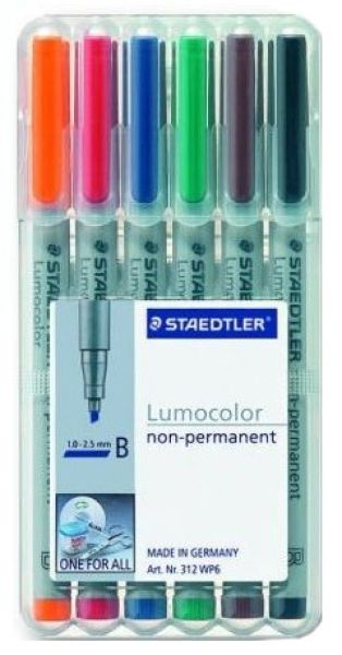 STAEDTLER Lumocolor non-perm. B 312 WP6 6 Farben ass.