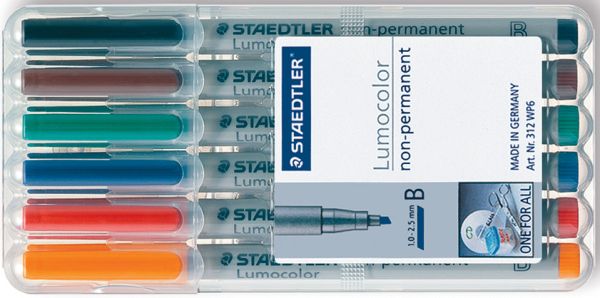 STAEDTLER Lumocolor non-perm. B 312 WP6 6 Farben ass.