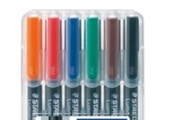 STAEDTLER Lumocolor permanent S 313-WP6 6 Farben ass.