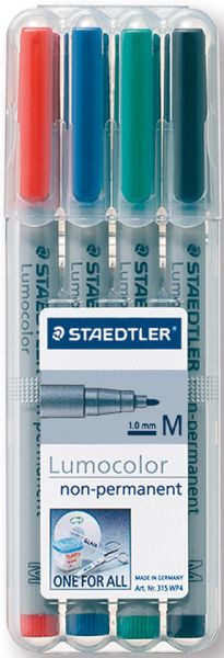 STAEDTLER Lumocolor non-perm. M 315 WP4 4 Farben ass.