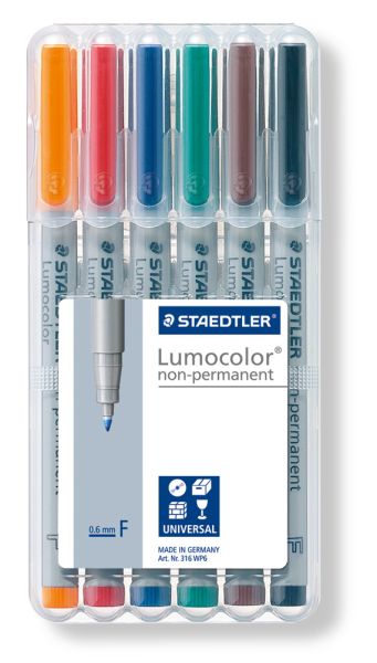 STAEDTLER Lumocolor non-perm. F 316-WP6 6 Farben ass.