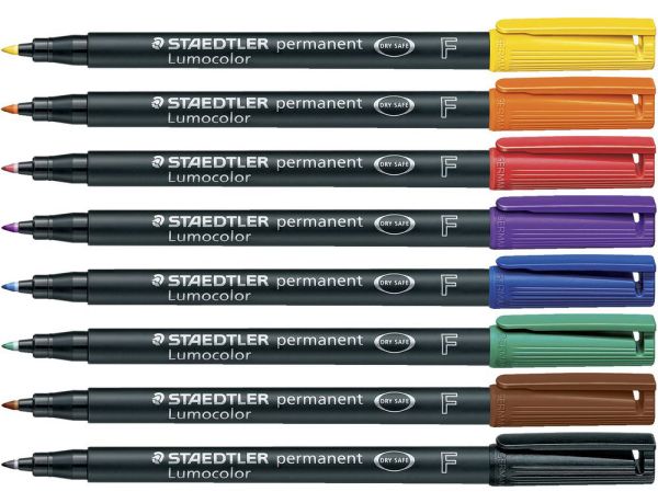 STAEDTLER Lumocolor permanent F 318 WP8 8 Farben ass.