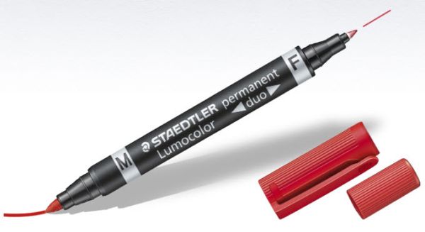 STAEDTLER Lumocolor DUO 348 0.6/1.5mm 348-2 rot perm.