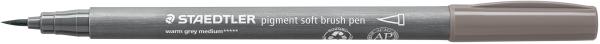 STAEDTLER Fasermaler mit Pinselspitze 372-84 warmgrey med., Softspitze