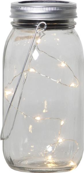 STAR TRADING Solar LED-Leuchte Jamjar 18cm 12.479-16 transparent