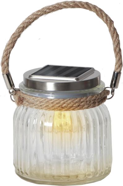 STAR TRADING Solar LED-Leuchte Jamjar 12cm 12.479-42 transparent